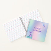 Personalisiert Pastel Rainbow Mermaid Notizblock (Innenseite)