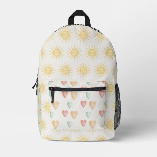 Personalisiert Pastel Sunshine Bedruckter Rucksack (Vorderseite)