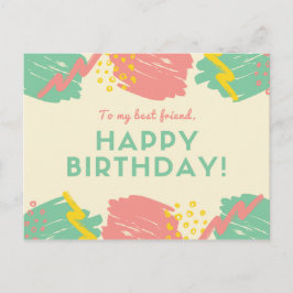 Personalisiert - Pastell farbige Pinselstriche Postkarte