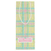 Personalisiert Pastell Kariert Weihnachten Geschenktüte Für Weinflaschen (Rückseite)