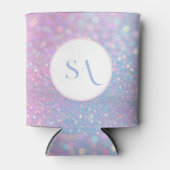 Personalisiert Pastell Pink Glitzer Cooler | Monog Dosenkühler (Vorderseite)