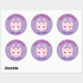 Personalisiert Pastell Pink Lila Skull Halloween Runder Aufkleber (Blatt)