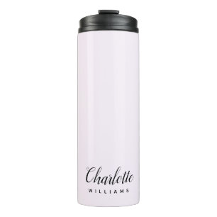 Personalisiert Pastell Pink Monogram Tumbler Thermosbecher