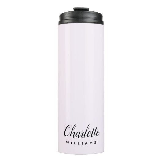 Personalisiert Pastell Pink Monogram Tumbler Thermosbecher (Vorderseite)