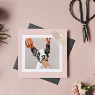 Personalisiert Pastellrosa Foto Magnetkarte