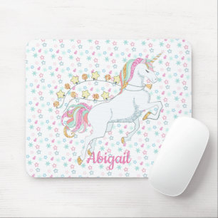 Personalisiert Pastellrosa Zauberhafte Einhornster Mousepad