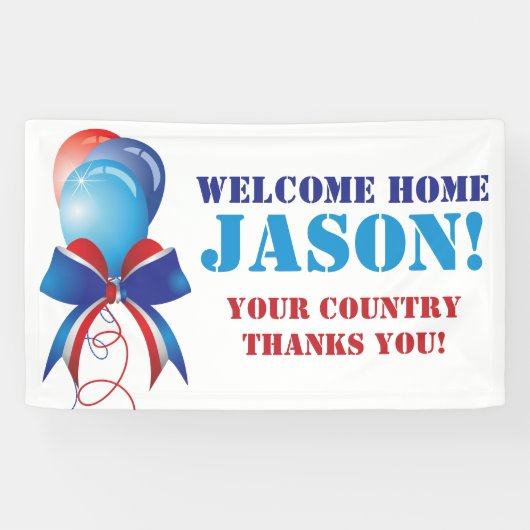 Personalisiert Patriotic Welcome Zuhause Military Banner (Horizontal)