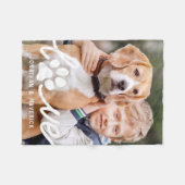 Personalisiert Paw LIEBE Modernes Foto Hund Lover Fleecedecke (Vorderseite (Horizontal))