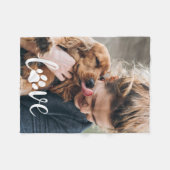 Personalisiert Paw Liebe Print Dog Lover Blanket Fleecedecke (Vorderseite (Horizontal))
