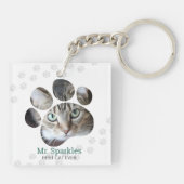 Personalisiert Paw Print Foto Cat Schlüsselanhänger (Rückseite)