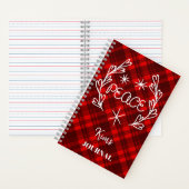 Personalisiert Peace Red Kariert Holiday Journal Notizblock (Innen)