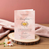 Personalisiert Peach Darling Daughter Abschluss Karte