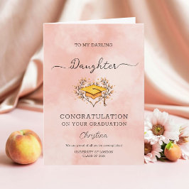 Personalisiert Peach Darling Daughter Abschluss Karte