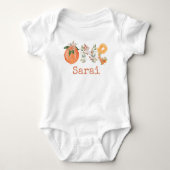Personalisiert Peach First Birthday Baby Bodysuit Baby Strampler (Vorderseite)