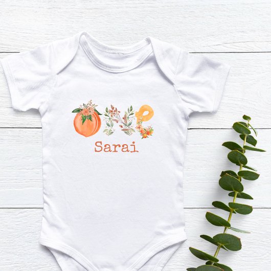 Personalisiert Peach First Birthday Baby Bodysuit Baby Strampler