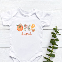 Personalisiert Peach First Birthday Baby Bodysuit