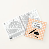 Personalisiert Peach Gingham Kariertes Musterrezep Notizblock (Innenseite)