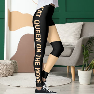 Personalisiert Peach Navy Black Cat Mama Niedlich  Leggings
