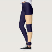 Personalisiert Peach Navy Blue Cat Mama Niedlich S Leggings (Links)