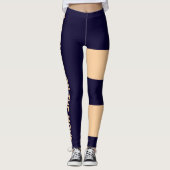 Personalisiert Peach Navy Blue Cat Mama Niedlich S Leggings (Vorderseite)