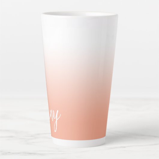 Personalisiert Peach Ombre Milchtasse (Vorderseite)