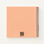 Personalisiert Peach Orange "Heart to Heart" Journ Notizblock (Rückseite)