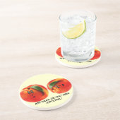 Personalisiert Peaches Cartoon Getränkeuntersetzer (Seite)