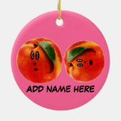 Personalisiert Peaches Cartoon Keramik Ornament (Hinten)
