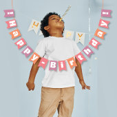 Personalisiert Peachy Coral Pink Happy Birthday Wimpelkette