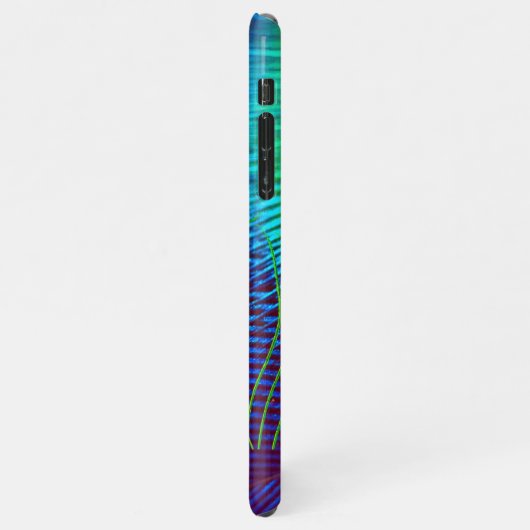 Personalisiert Peacock Blue Feather benannt iPhone Hülle (Linke Seite)