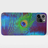 Personalisiert Peacock Blue Feather benannt iPhone Hülle (Rückseite (Horizontal))