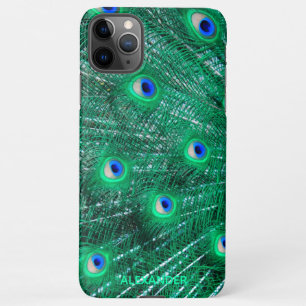 Personalisiert Peacock Blue Feather benannt iPhone 11Pro Max Hülle
