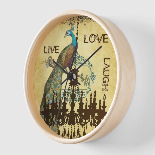 Personalisiert Peacock Chandelier Clock Uhr (Winkel)