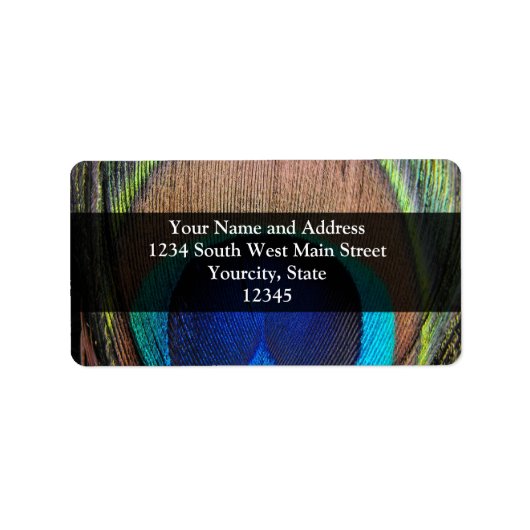 Personalisiert Peacock Feather Adressaufkleber (Vorne)