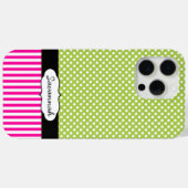 Personalisiert Peapod Limon Polka Dot Pink Streife Case-Mate iPhone Hülle (Rückseite (Horizontal))