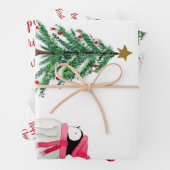 Personalisiert Peggy Penguin 1. Weihnachten Geschenkpapier Set (Beispiel)