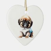 Personalisiert Pekingese Puppy Keramik Ornament (Rechts)