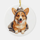 Personalisiert Pembroke Welsh Corgi Dog Art Keramik Ornament (Vorne)