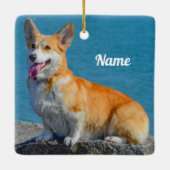 Personalisiert Pembroke Welsh Corgi Puppy Dog Keramikornament (Rückseite)