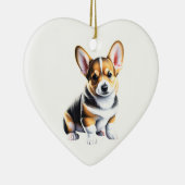 Personalisiert Pembroke Welsh Corgi Puppy Keramik Ornament (Rechts)
