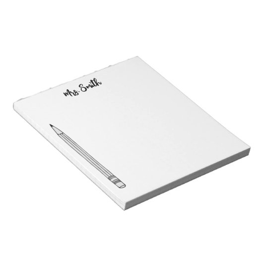 PERSONALISIERT PENCIL Notizblock (angewinkelt)