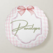 Personalisiert Penelope Baby Girl Kinderzimmer Gin Rundes Kissen (Vorderseite)