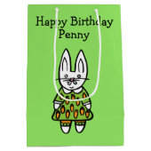 Personalisiert Penny, das Happy Birthday Mittlere Geschenktüte (Rückseite)