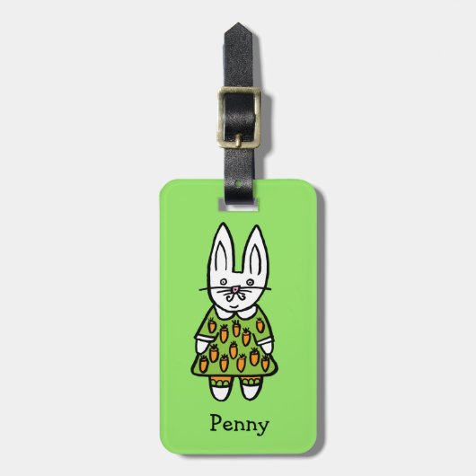 Personalisiert Penny, das Kaninchen Gepäckanhänger (Vorderseite vertikal)