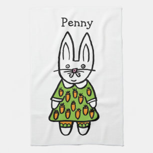 Personalisiert Penny, das Kaninchen Handtuch
