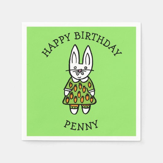 Personalisiert Penny, das Kaninchen Serviette (Vorderseite)