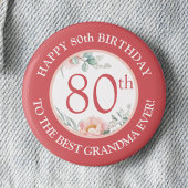 Personalisiert Peony Birthday Button