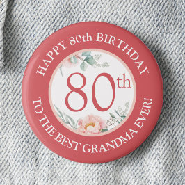 Personalisiert Peony Birthday Button