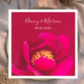 Personalisiert Peony Rose Ruby Red Anniversary Par Serviette