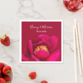 Personalisiert Peony Rose Ruby Red Anniversary Par Serviette (Beispiel)